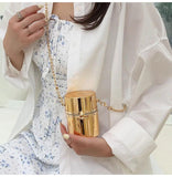 Metallic Shoulder Bag Acrylic Chain Messenger Handbag Purse