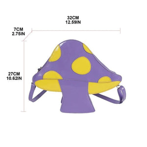 Women Mushroom Shape Crossbody Shoulder Bag PU Leather Tote Purse Handbag