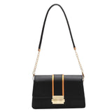 PU Leather Women's Shoulder Bag Lock Crossbody Bag Flap Handbag