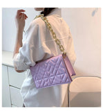 Plaid Quilted Women's Shoulder Bag Chain Crossbody Flap Handbag