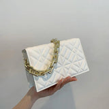 Plaid Quilted Women's Shoulder Bag Chain Crossbody Flap Handbag