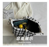 Plaid Quilted Women's Shoulder Bag Wool Crossbody Bag Handbag
