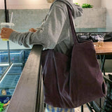 Winter Corduroy Shoulder Bag Large Capacity Tote