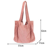 Winter Corduroy Shoulder Bag Large Capacity Tote