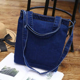 Ripped Shoulder Bag High-Capacity Denim Shopping Bag