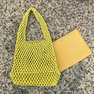 Cotton Thread Knit Women Handbag Ladies Net Hollow Out Tote Bag