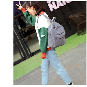 Corduroy Women's School Backpack Teenger Girl Bagpack Pack