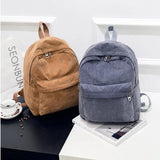 Corduroy Women's School Backpack Teenger Girl Bagpack Pack