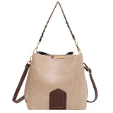 High PU Leather Chain Tote Bucket Bag for Women