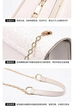 Sequin Pu Leather Female Bag Metal Love Shape Lock Girls Chain Messenger