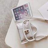 Transparent Pvc Messenger Bag Heart Print Jelly Lock Bag