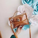 Transparent Pvc Messenger Bag Heart Print Jelly Lock Bag