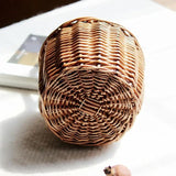 Summer Small Bag Female Plaited Detail Tote Bag With Drawstring