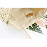 Large-capacity Straw Beach Bag with Hanging Ball, Shoulder Handbag