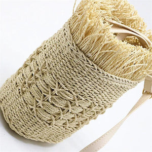 Tassel Paper Straw Bag Shoulder Crossbody Handbag
