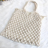 Net Bag with Liner, Woven Shoulder Straw Beach Handbag