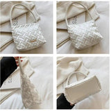 Braided Small Shoulder Bag Women's PU Leather Handbag Tote