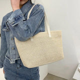 Straw Crossbody Bag Summer Handbag High Capacity Shoulder Bag Female Travel