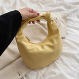 Summer Women's Weave Clutch Small PU Leather Handbag Tote