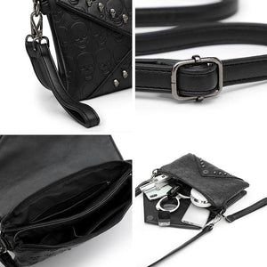 Women's Skull Prints Tote Handbag with Skull Rivets