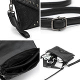 Women's Skull Prints Tote Handbag with Skull Rivets