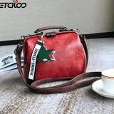 Leather Shoulder Bag Female Doctor Crossbody Totes Rivets Casual Women's Bag