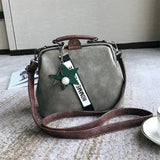 Leather Shoulder Bag Female Doctor Crossbody Totes Rivets Casual Women's Bag