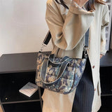 Winter Fluffy Down Handbag Wide Straps Quilted Tote Bag