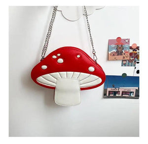 Funny Cartoon Pu Mushroom Messenger Bag Chain Shoulder Bag