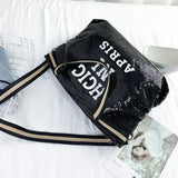 Sequins Letters Crossbody Bag Large Capacity Shoulder Handbag