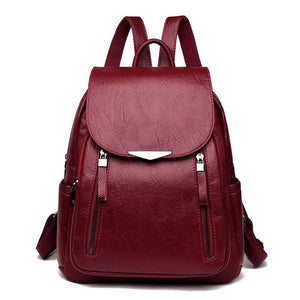 Women's Large PU Leather Backpack Travel Handbag Schoolbag