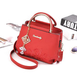 Embroidery PU Leather Shoulder Bag Women's Handbag
