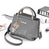Embroidery PU Leather Shoulder Bag Women's Handbag