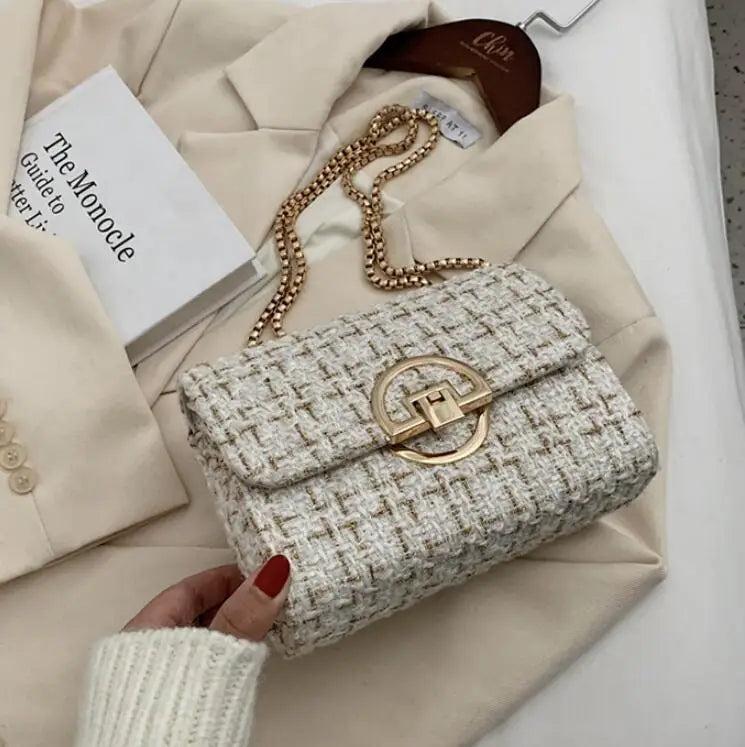 Winter Flap Armpit Bag Woolen Women's Handbag Chain Shoulder Messenger