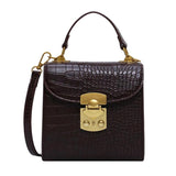 Female Stone Pattern Tote Bag Lock Shoulder Messenger Bag
