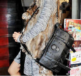 Punk Skull Rivet Shoulder Handbag School Satchel