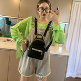 Canvas Mini Backpack For Girls Orange Purple Cloth Purse Phone Bag