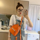 Canvas Mini Backpack For Girls Orange Purple Cloth Purse Phone Bag