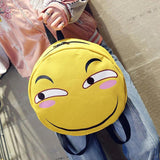 Funny Face Expression Anime Round Backpack