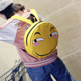 Funny Face Expression Anime Round Backpack