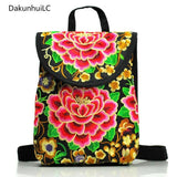 National Canvas Ethnic Backpack Women Travel Bag