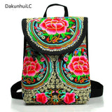National Canvas Ethnic Backpack Women Travel Bag