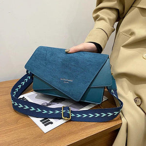 Suede Band Handbag Women Shoulder Crossbody Bag