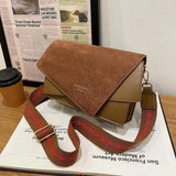 Suede Band Handbag Women Shoulder Crossbody Bag