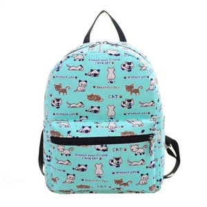 Small Women Canvas Backpack Teenagers Casual Daypack Mini Backpack Girls