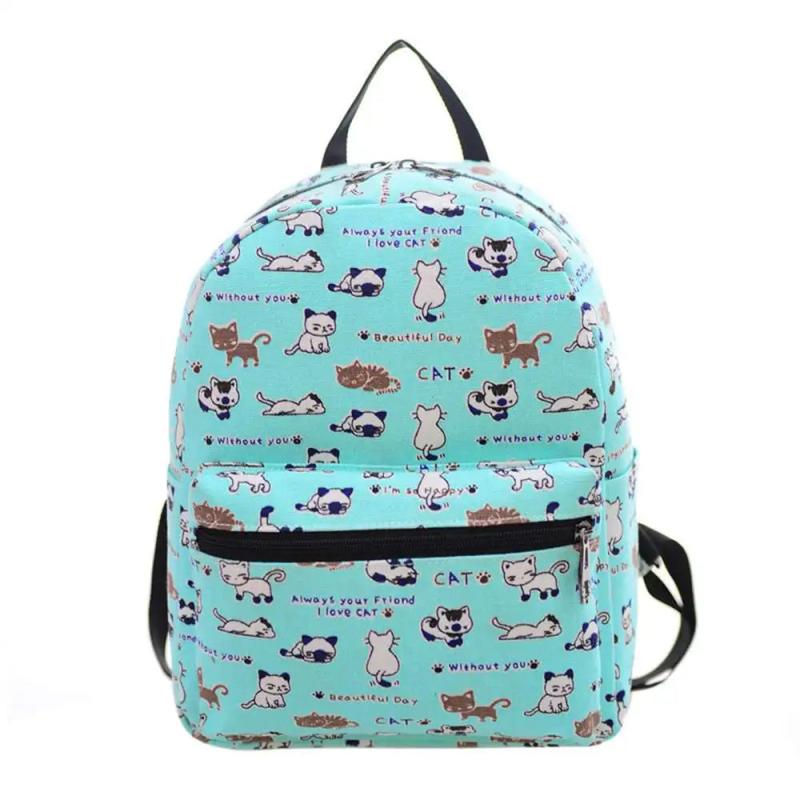 Small Women Canvas Backpack Teenagers Casual Daypack Mini Backpack Girls