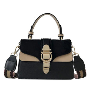 Frosted PU Leather Shoulder Bag Lock Hit Single Messenger Bag