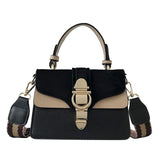 Frosted PU Leather Shoulder Bag Lock Hit Single Messenger Bag