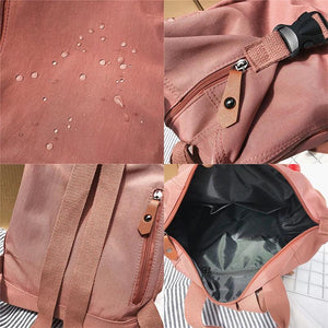Student Waterproof Backpack Female Women Vintage School Bag Girl Ladies Nylon Ba
