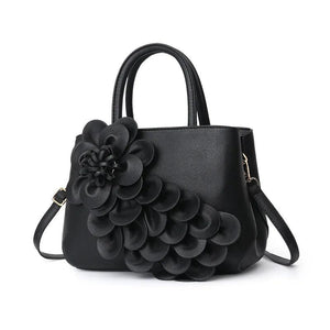 Women's PU Leather Flower Hand-held Shoulder Bag